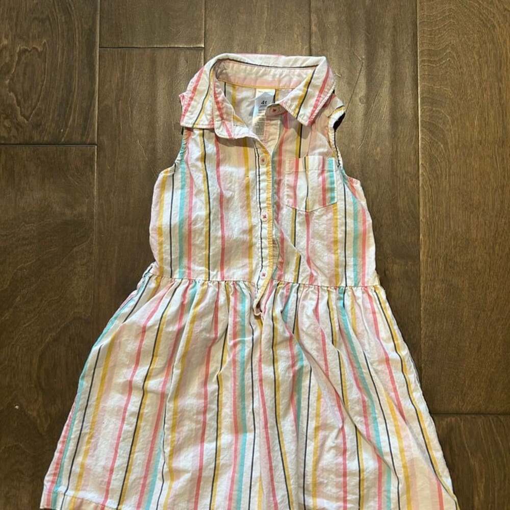 Carter's Striped Sleeveless Belted Shirt Dress- Girls 4T‎